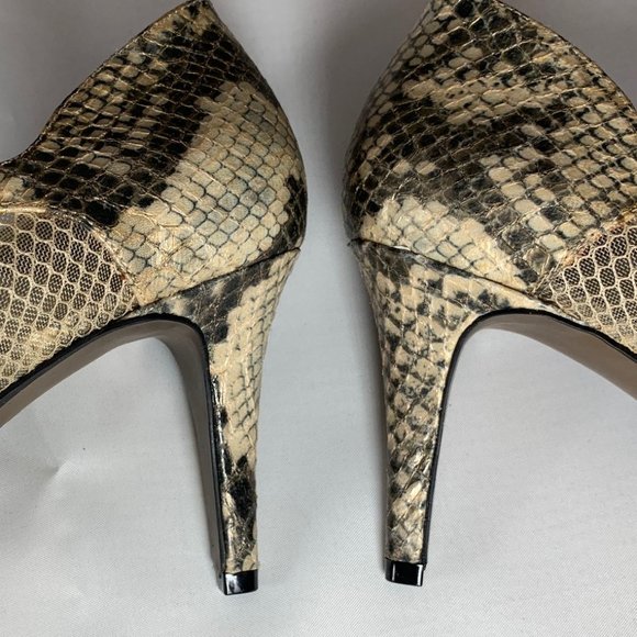Adrienne Vittadini Snake Print Open Toe Pump NWOT - Picture 4 of 7